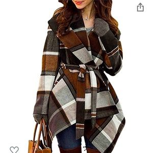 Chicwish Turn-Down Shawl Earth Tone Wool Coat